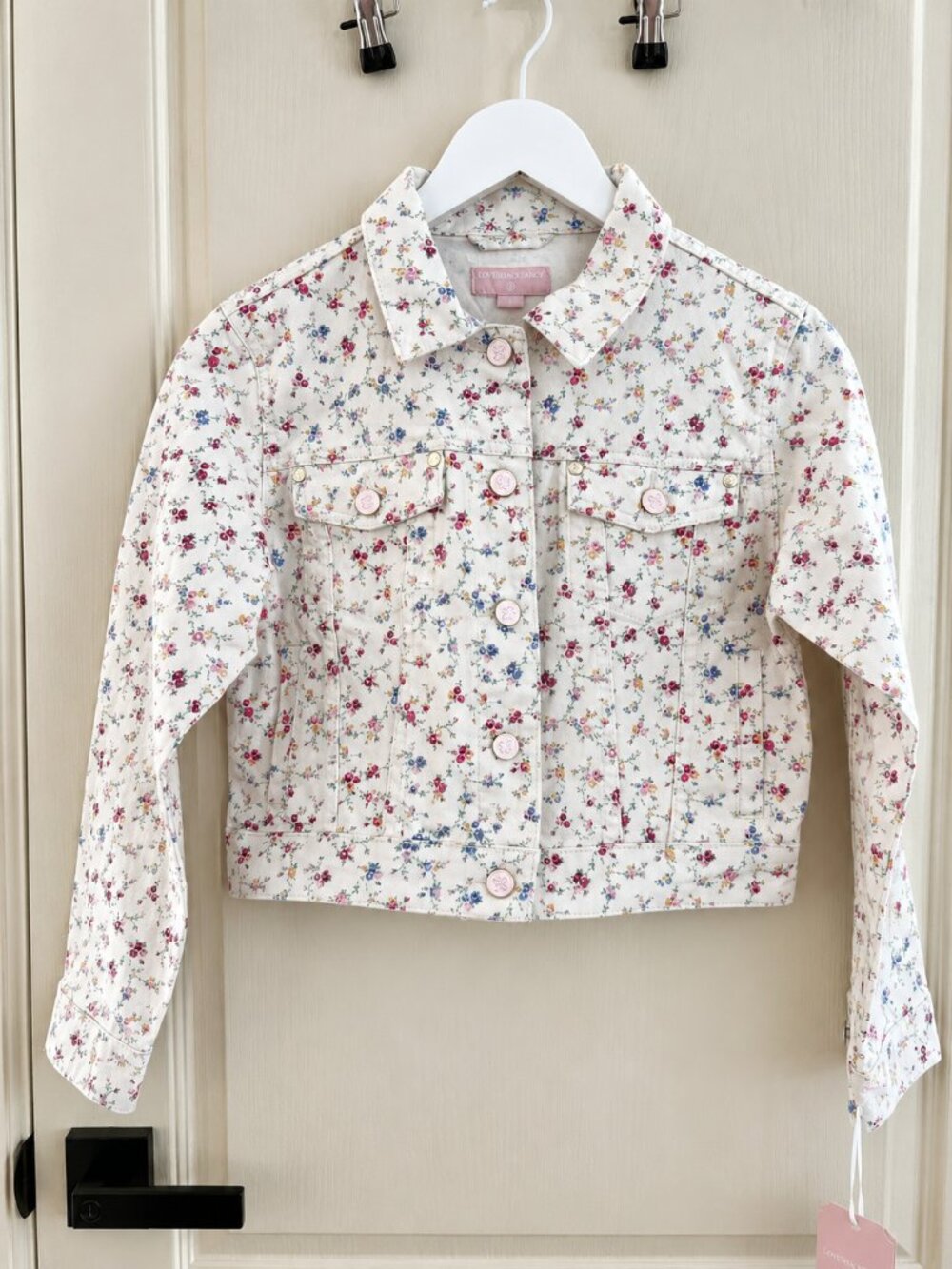 NWT LoveShackFancy x Target Girls' Grace Sunrise Floral Patchwork Denim Jacket